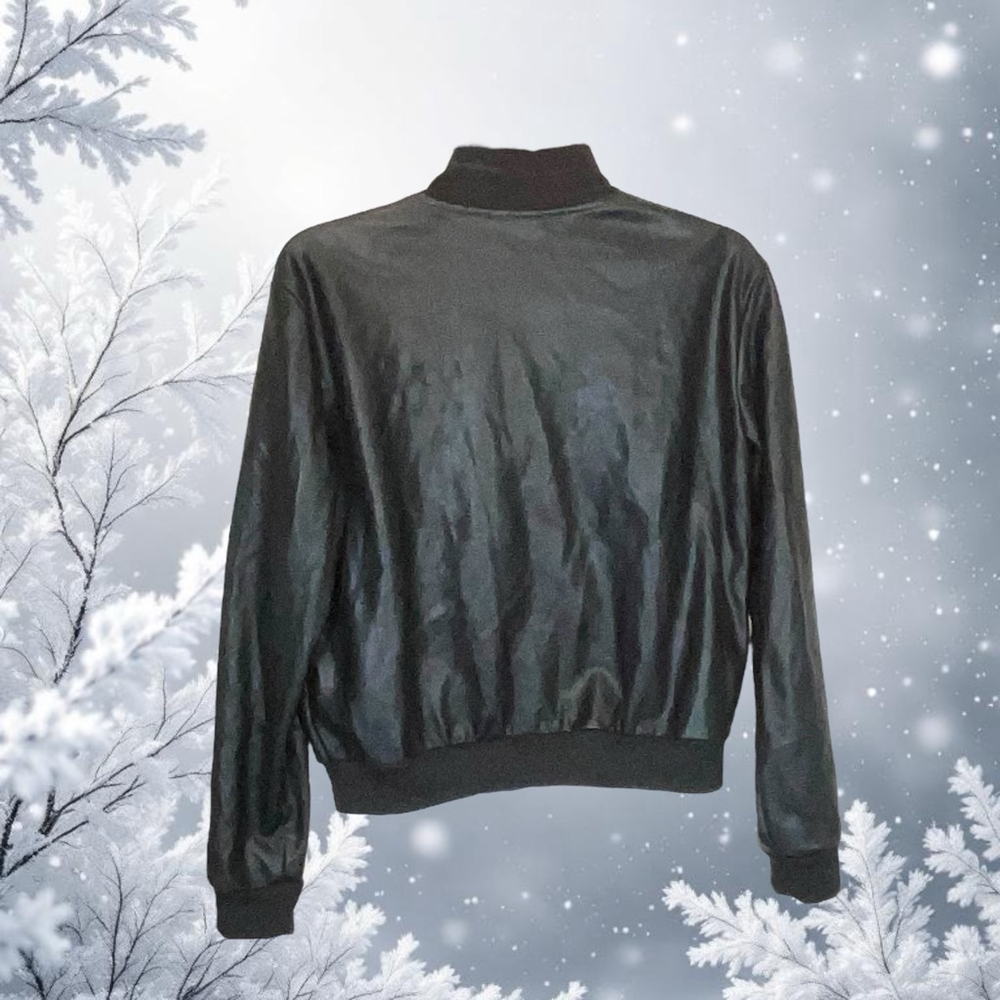 Lularoe Black Zip Lightweight Polyester Faux Leat… - image 5